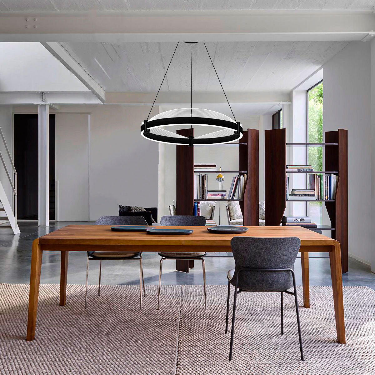 Lámpara LED Colgante Gris Oscuro Acrílico 80cm – 2G