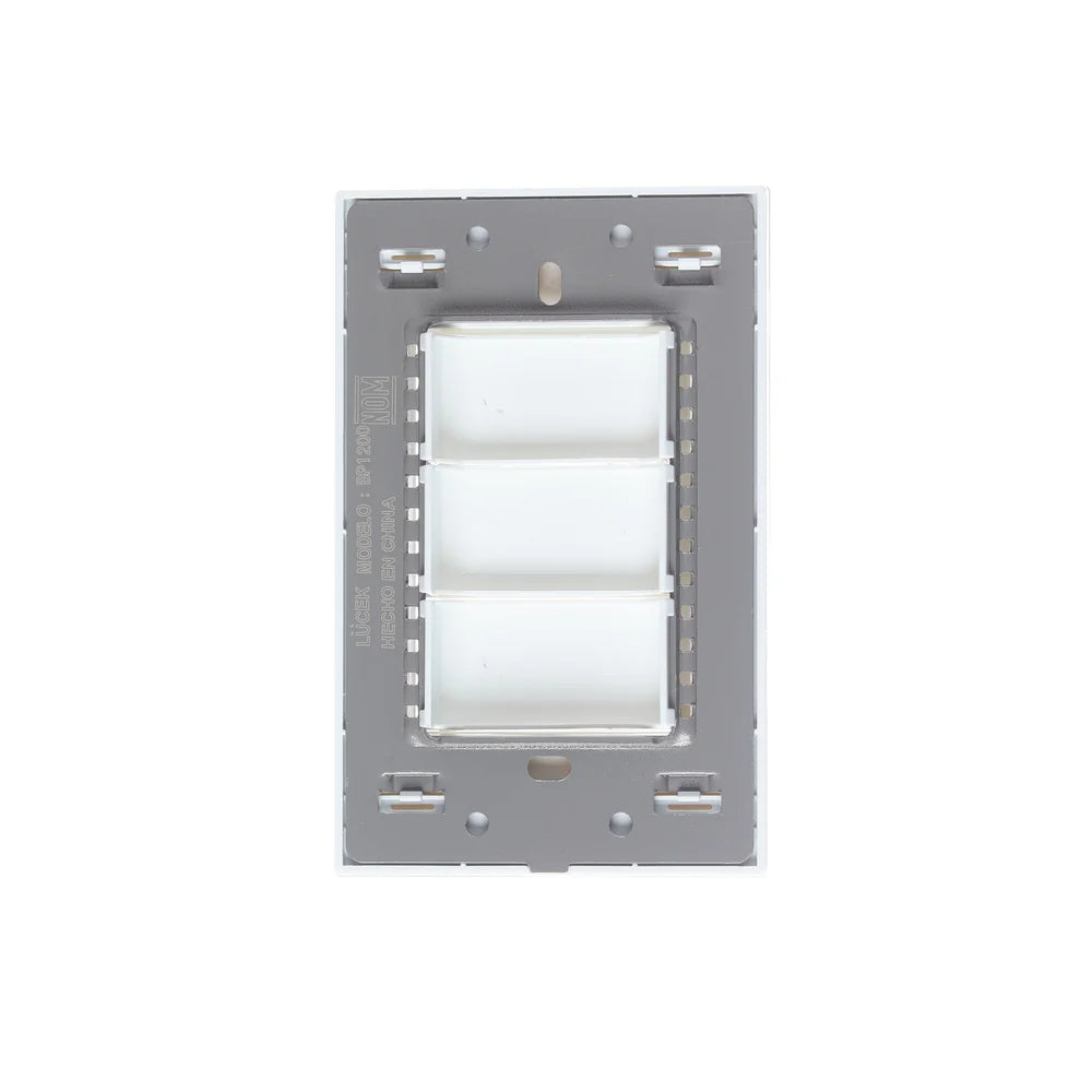 Placa Ciega de Cristal Blanco para Instalación Eléctrica - LUCEK