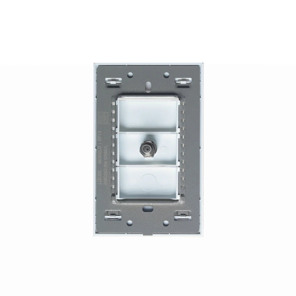 Placa con Toma de Televisión, Cristal Blanco - LUCEK