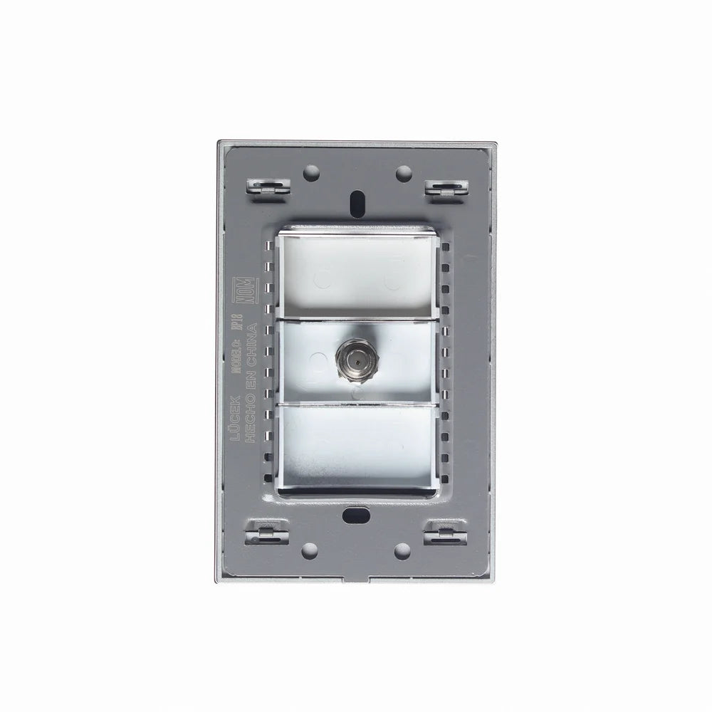 Placa con Toma de Televisión, Cristal Negro - LUCEK