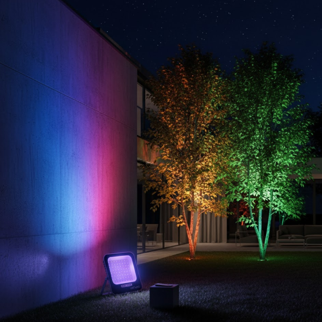 Reflector LED RGB 50W Multicolor IP65 Exterior con Control Remoto 3000 Lúmenes - WINLED