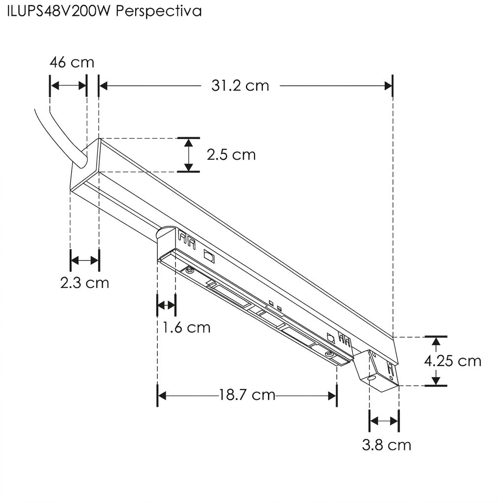 Fuente de Alimentación de 48V 200W para Riel Magnético - ILUMILEDS