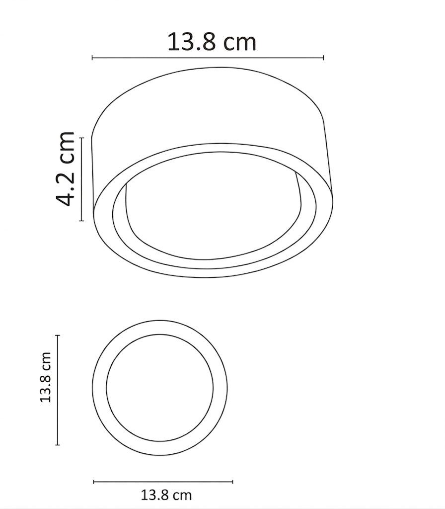 Lámpara LED Circular para Sobreponer en Techo 12W de Metal Negro Luz Blanca Cálida - WINLED