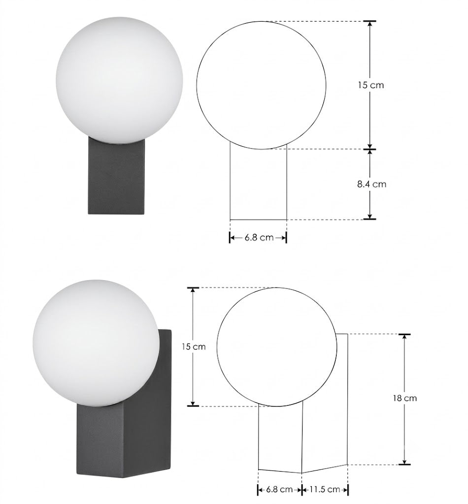 Luminaria de Pared Sobreponer  OPORT E14 Negro - ILUMILEDS