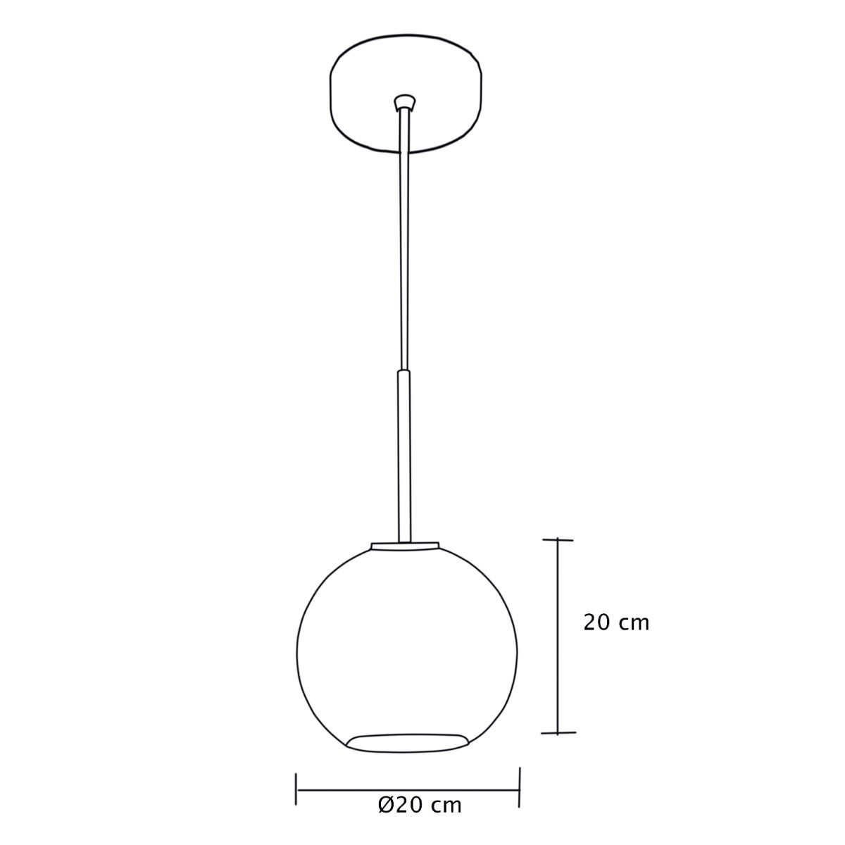 Lámpara tipo Candil Colgante de Vidrio Soplado Ambar Esférico - Maxxi