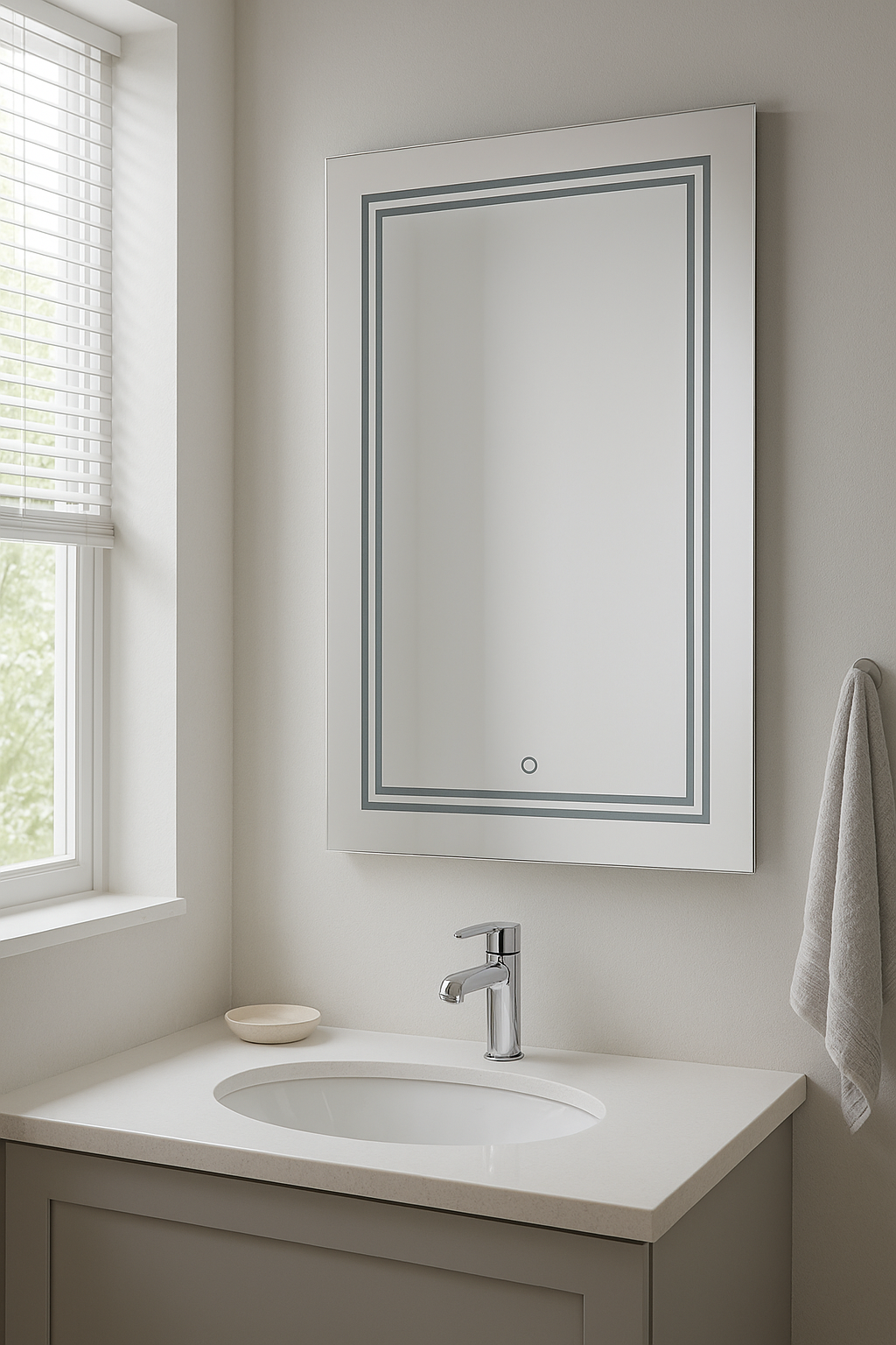 Espejo LED Rectangular 31W 2170LM, Luz Ajustable 4000K, 100-240V, Iluminación Satinada - 2G Iluminación