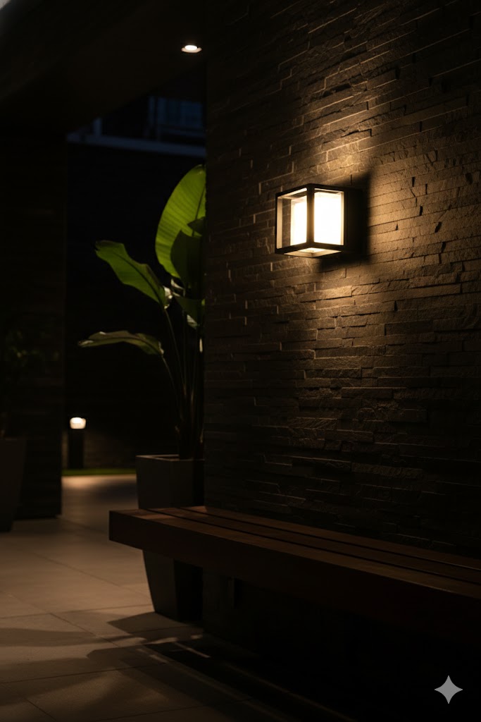 ARBOTANTE LED DE PARED NEGRO 6W BLANCO CÁLIDO DISEÑO MINIMALISTA Y RESISTENTE IP54 ILUMILEDS