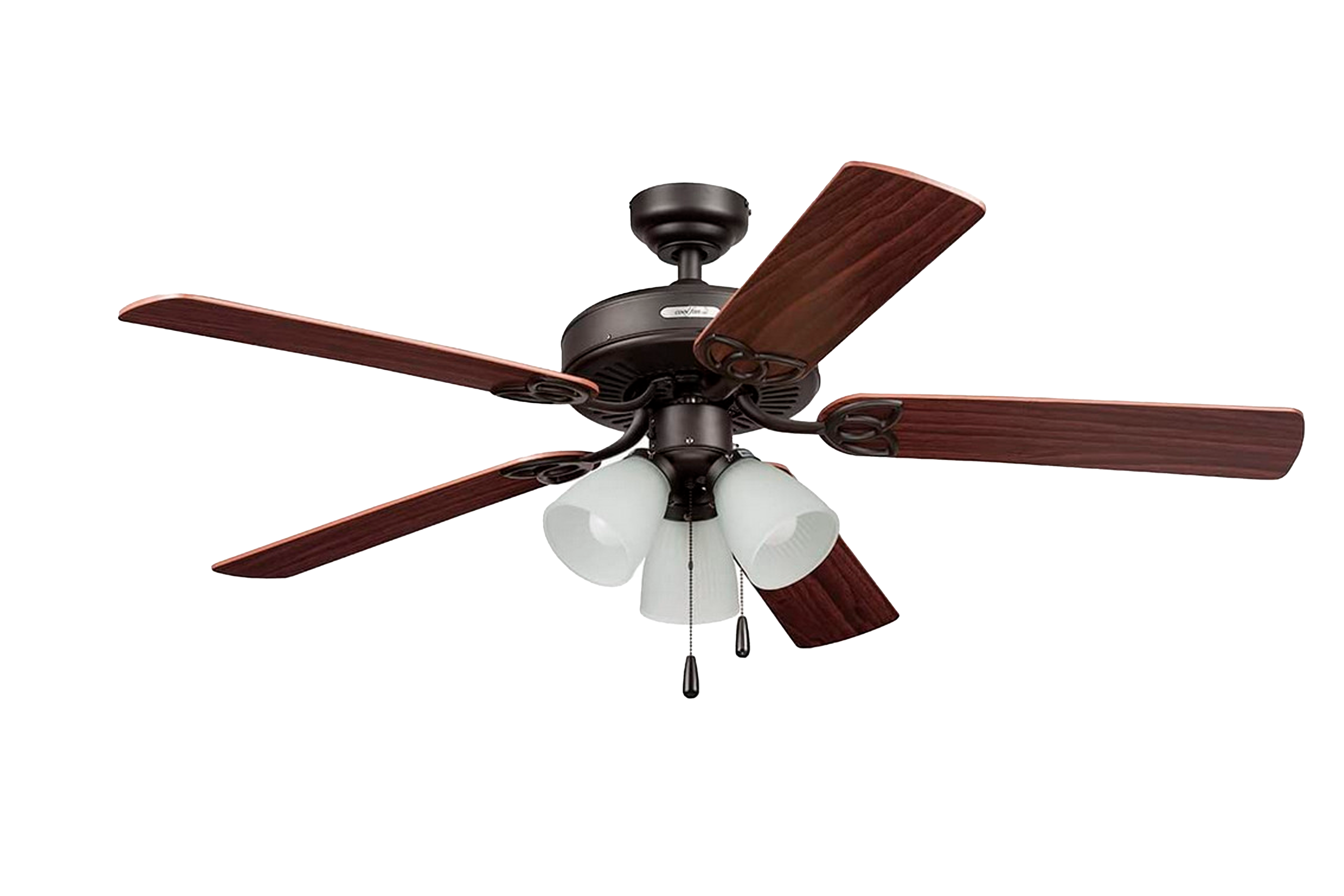 Ventilador de Techo 52" Galerna Chocolate con Luz 3XE27 y 5 Aspas – Coolfan