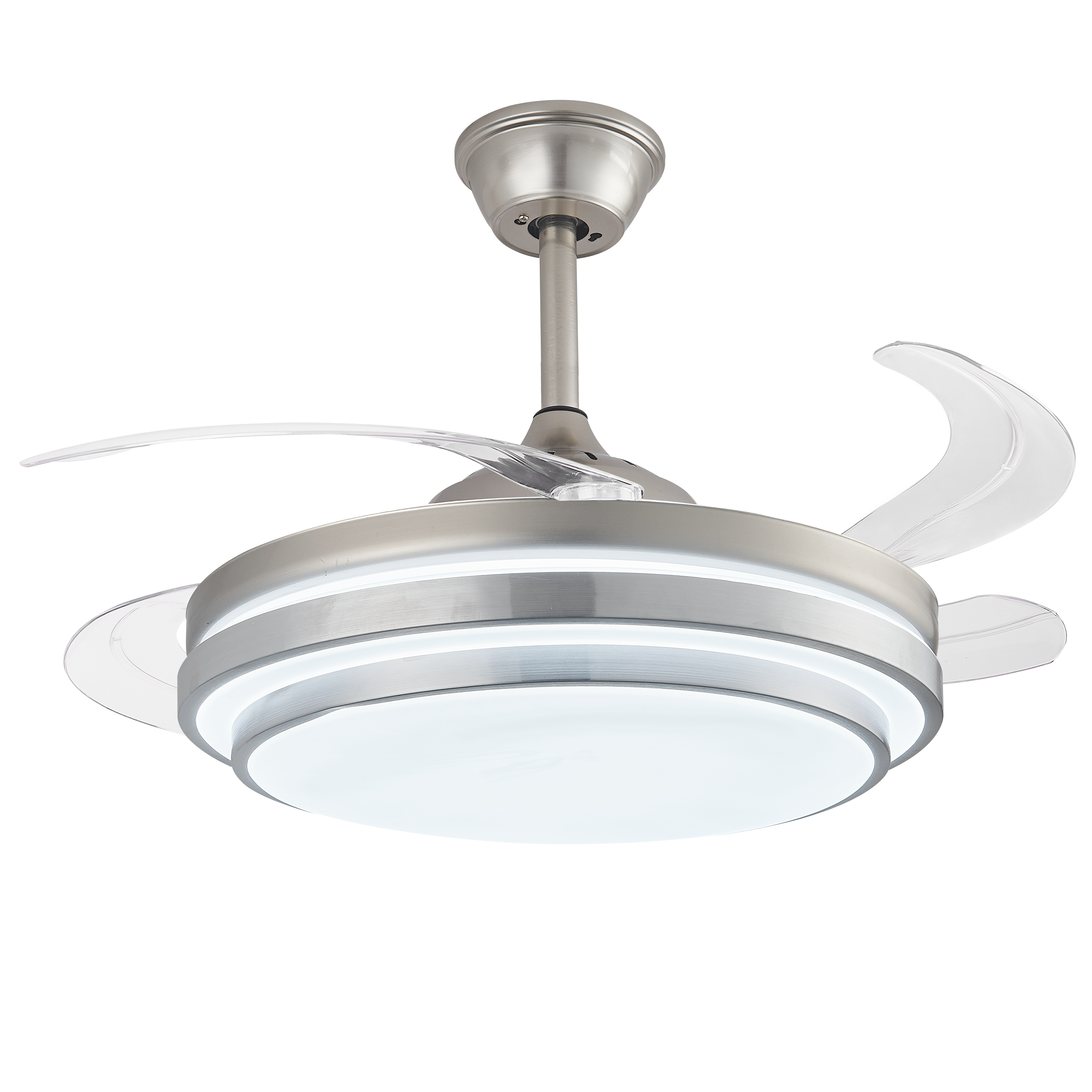 Lámpara Ventilador Retráctil Génova Cromo  con Control Remoto y App –  LUXICA