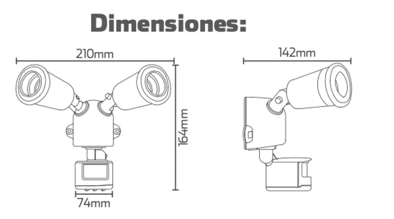 Porta Spot Doble con Sensor de movimiento - IPSA