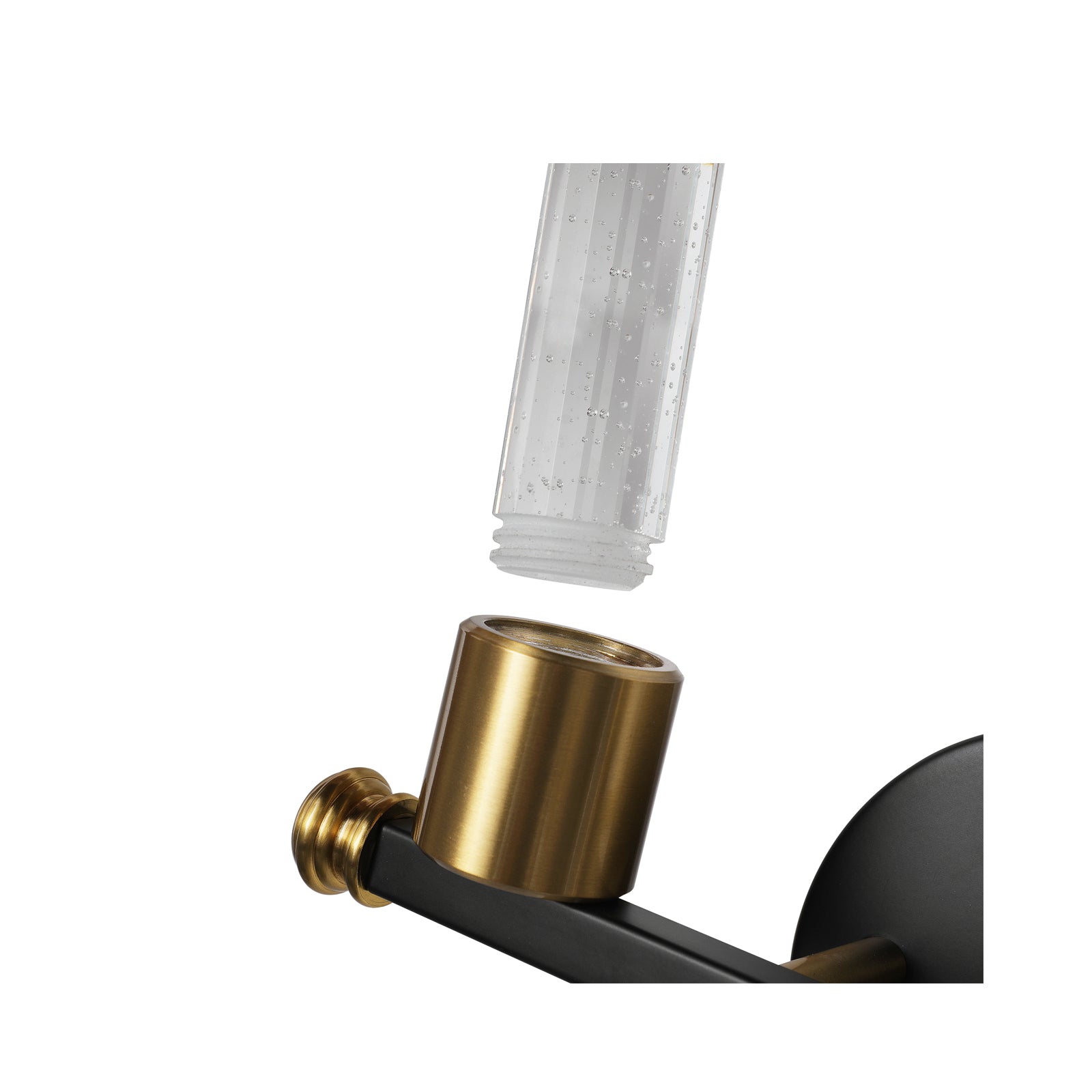 Lámpara LED Pared Negra Cobre con Cristal – 2G