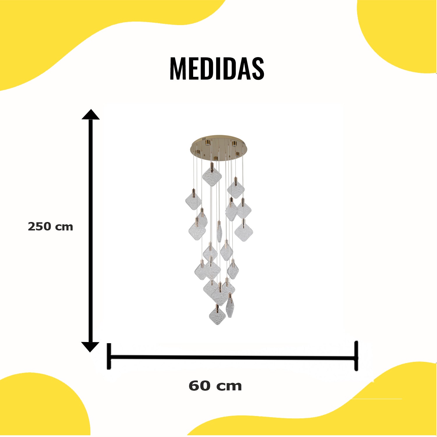 Lámpara LED Colgante Cristal y Base Iluminada – 2G