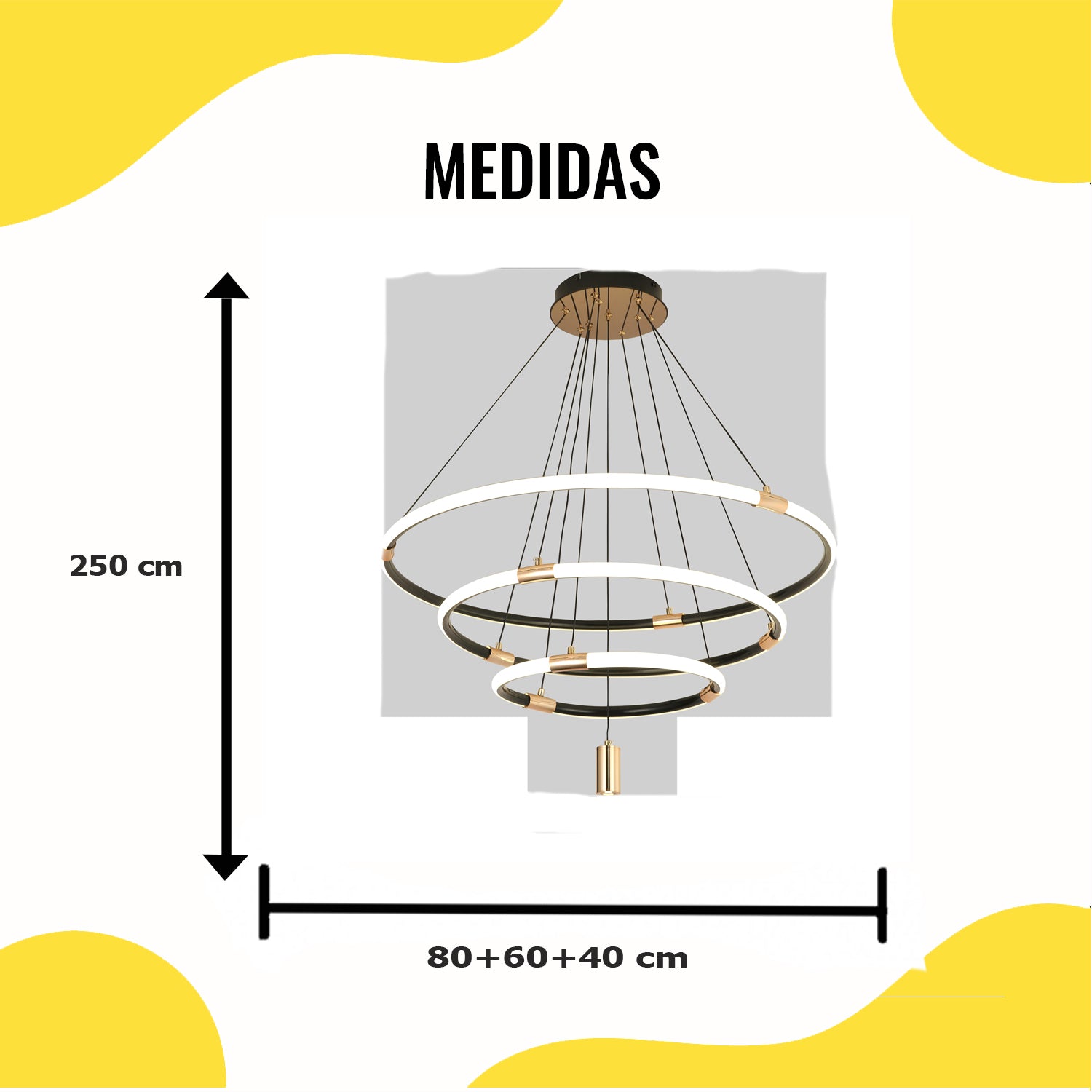Lámpara LED Colgante Negro y Golden Rose 75W – 2G