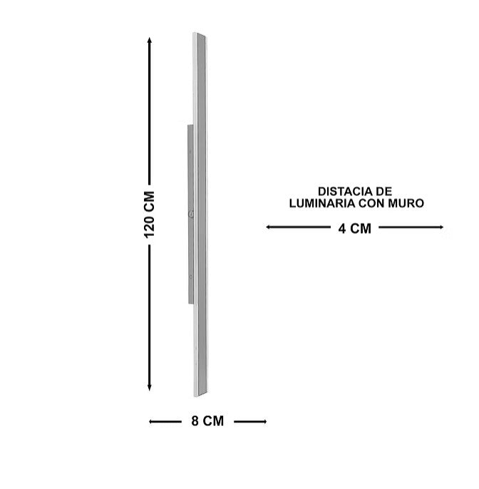 Luminaria de Pared LED Lasa 120cm 3000-4500-6000K IP65 85-265V Negro – LUXICA