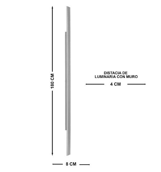Luminaria de Pared LED Lasa 180cm 3000-4500-6000K IP65 85-265V Negro – LUXICA