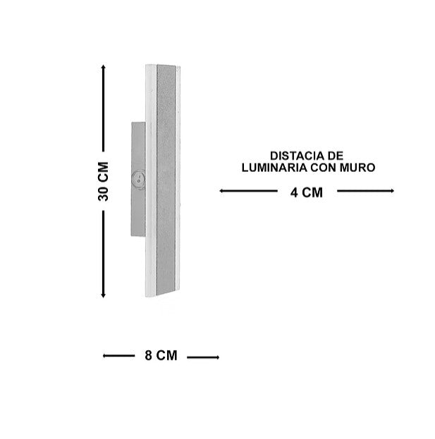 Luminaria de Pared LED Lasa 30cm 3000-4500-6000K IP65 85-265V Negro – LUXICA
