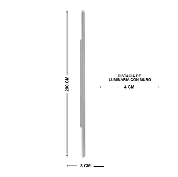 Luminaria de Pared LED Siena 200cm 3000-4500-6000K IP65 85-265V Negro –  LUXICA