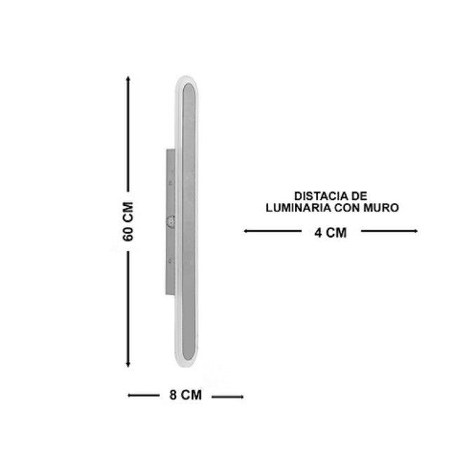 Luminaria de Pared LED Siena 60cm 3000-4500-6000K IP65 85-265V Negro –  LUXICA