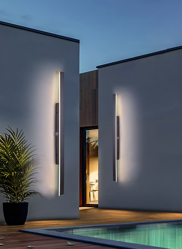 Luminaria de Pared LED Slate 90cm 3000-4500-6000K IP65 85-265V Negro – LUXICA