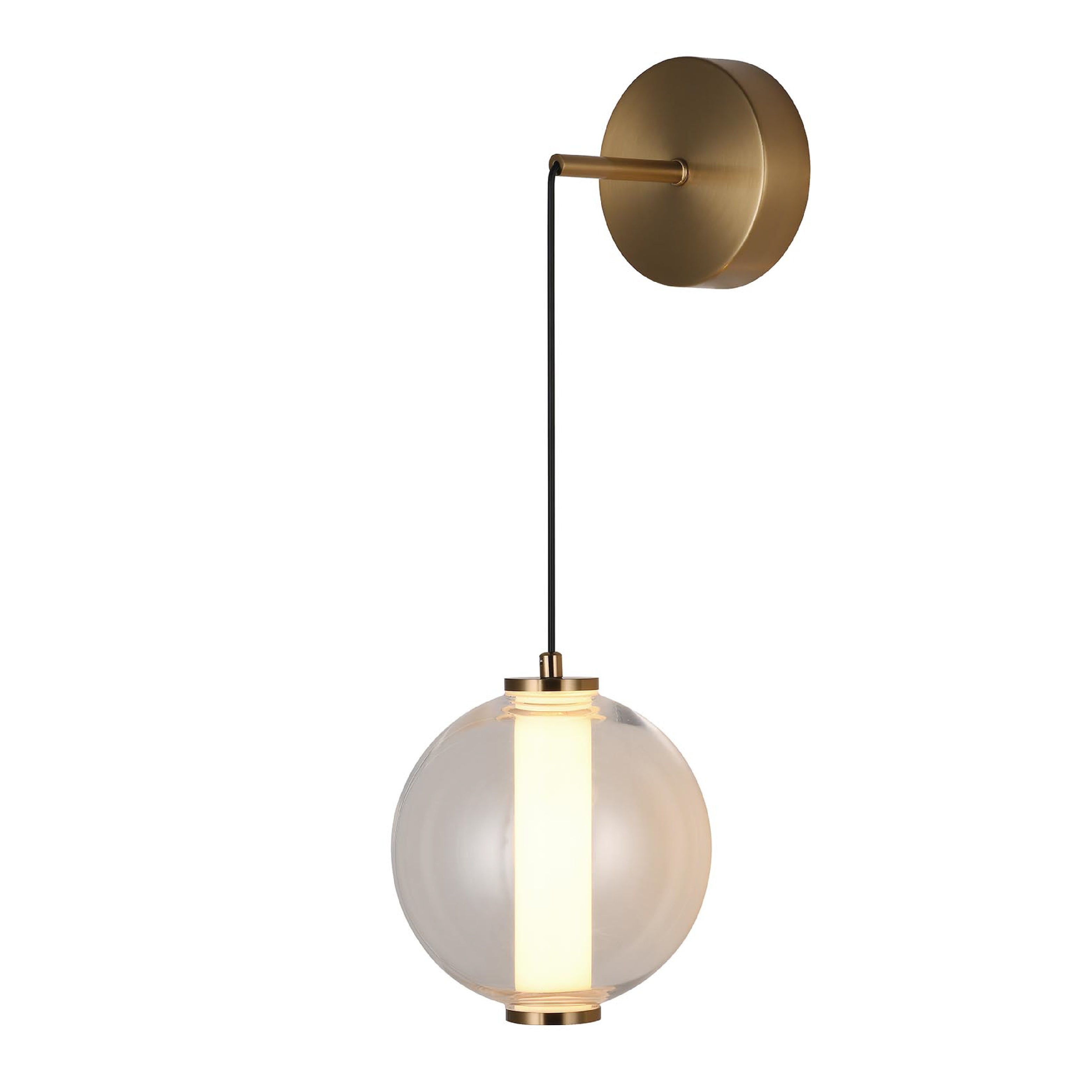 LUMINARIA PARED LED INTEGRADO ACABADO DORADO 2G