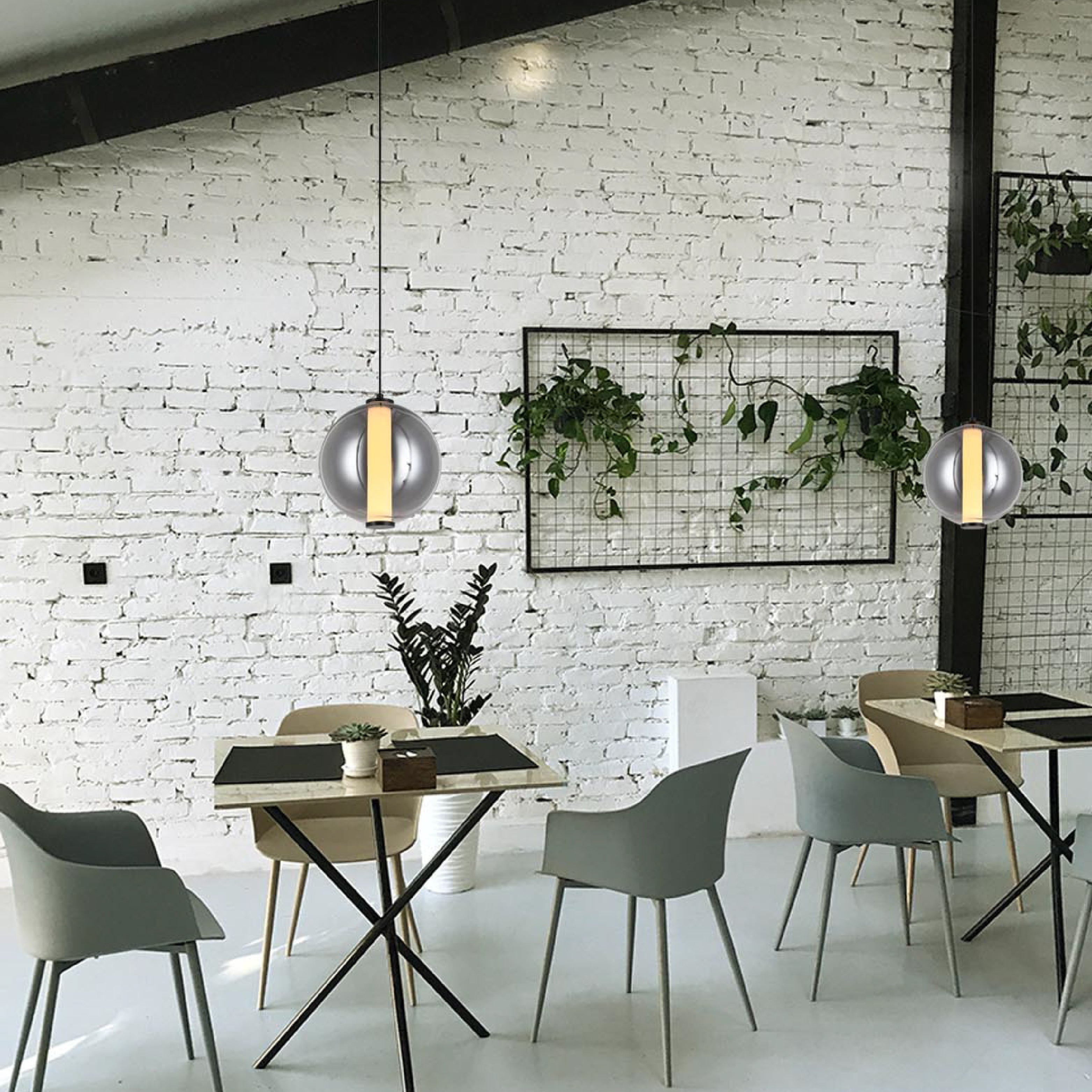 LUMINARIA COLGANTE LED 7.5W PANTALLA CRISTAL 100-240V NEGRO 2G