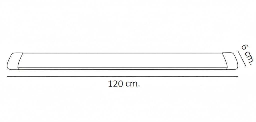 Gabinete Slim LED 36W 6500K 1.20m  Regleta Industrial Blanca 3600Lm para Techo Interior - ARTLITE