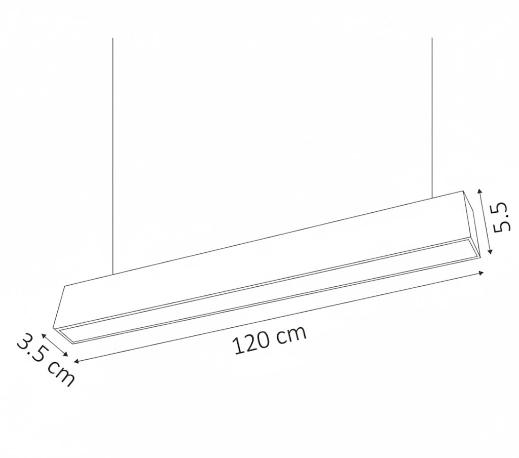Luminaria LED Lineal Colgante Negra 45W 6500K Blanco Frío para Interiores - ARTLITE