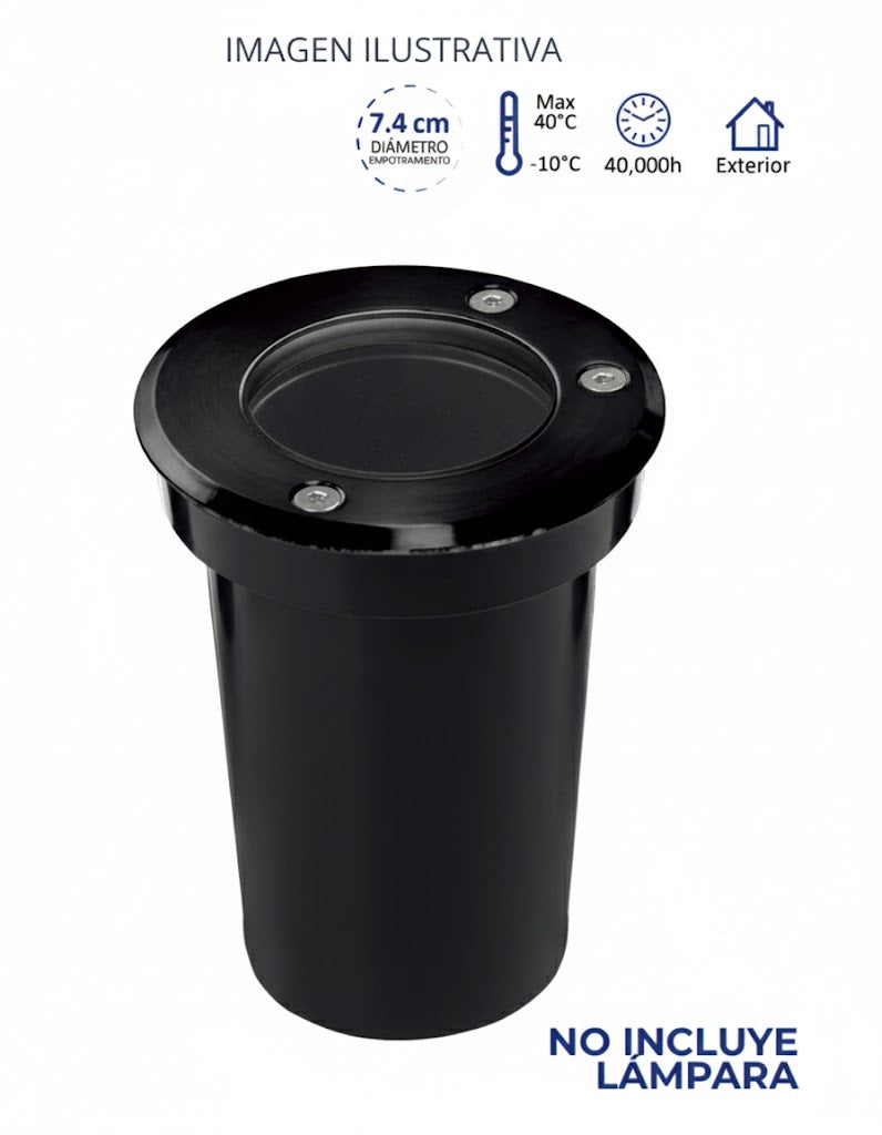Empotrado de Piso Negro para Exterior Base GU10 IP67 Resistente al Agua - ARTLITE