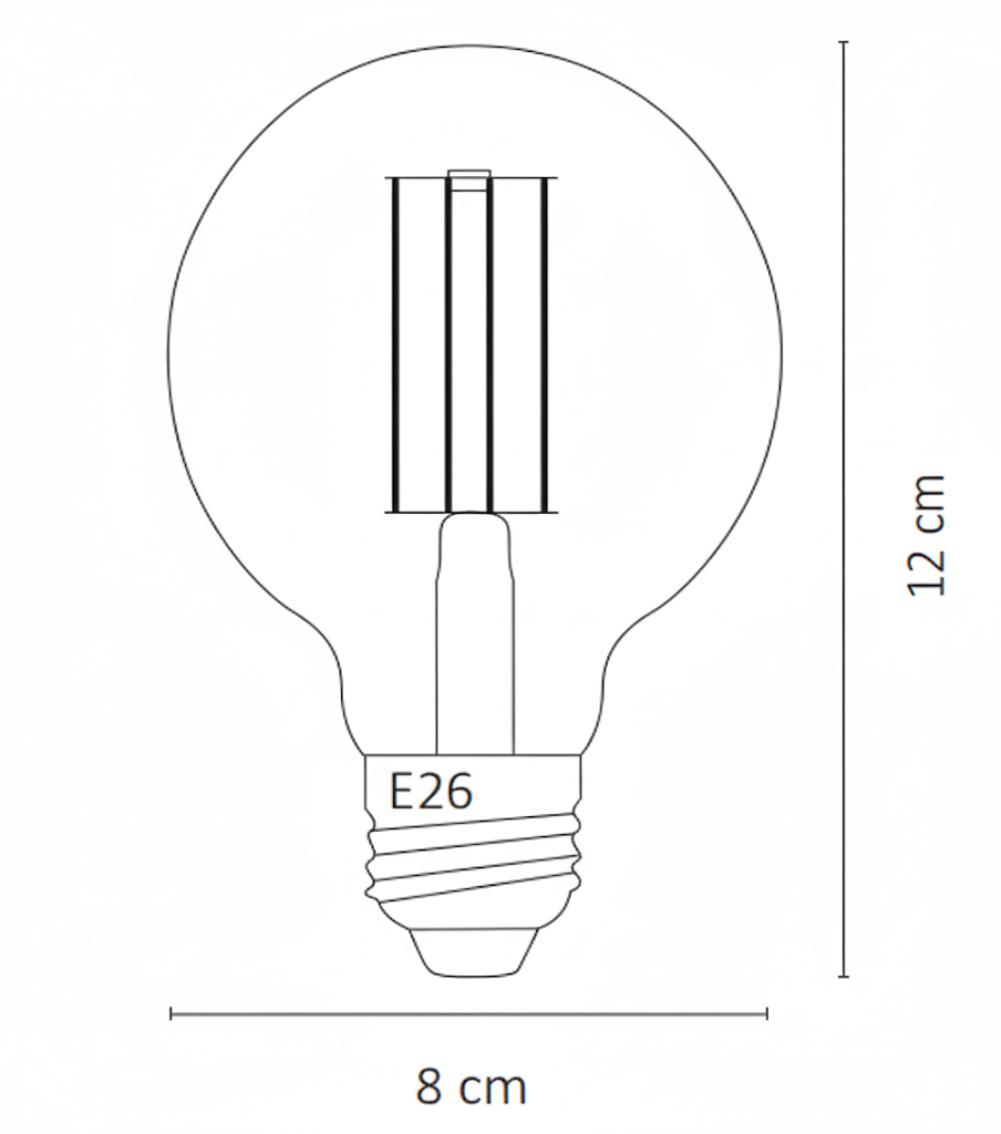 Foco LED Filamento Ámbar G95 7W 1800K Dimeable E27 Interior Vintage - ARTLITE