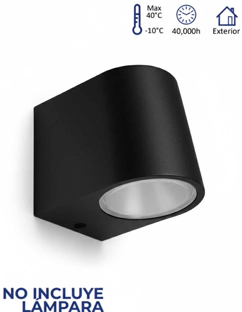 Luminaria de Pared Cilíndrica Negra para Exterior Base GU10 IP65 - ARTLITE