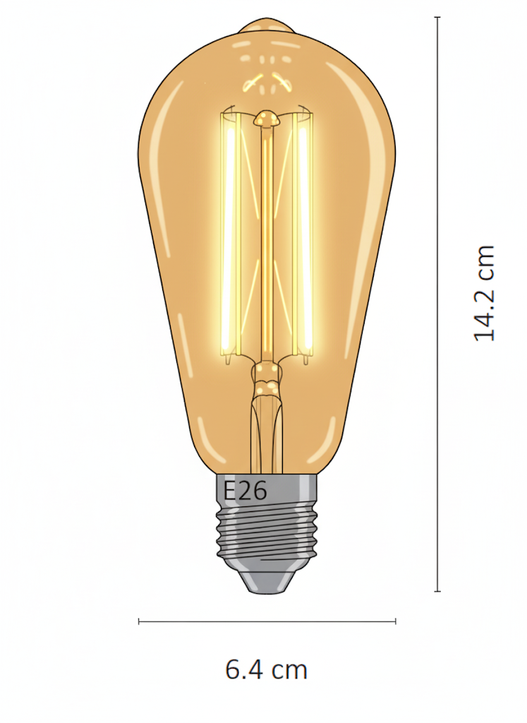 Foco LED Filamento ST64 4W 2000K Ámbar Dimeable E26 Interior Vintage - ARTLITE