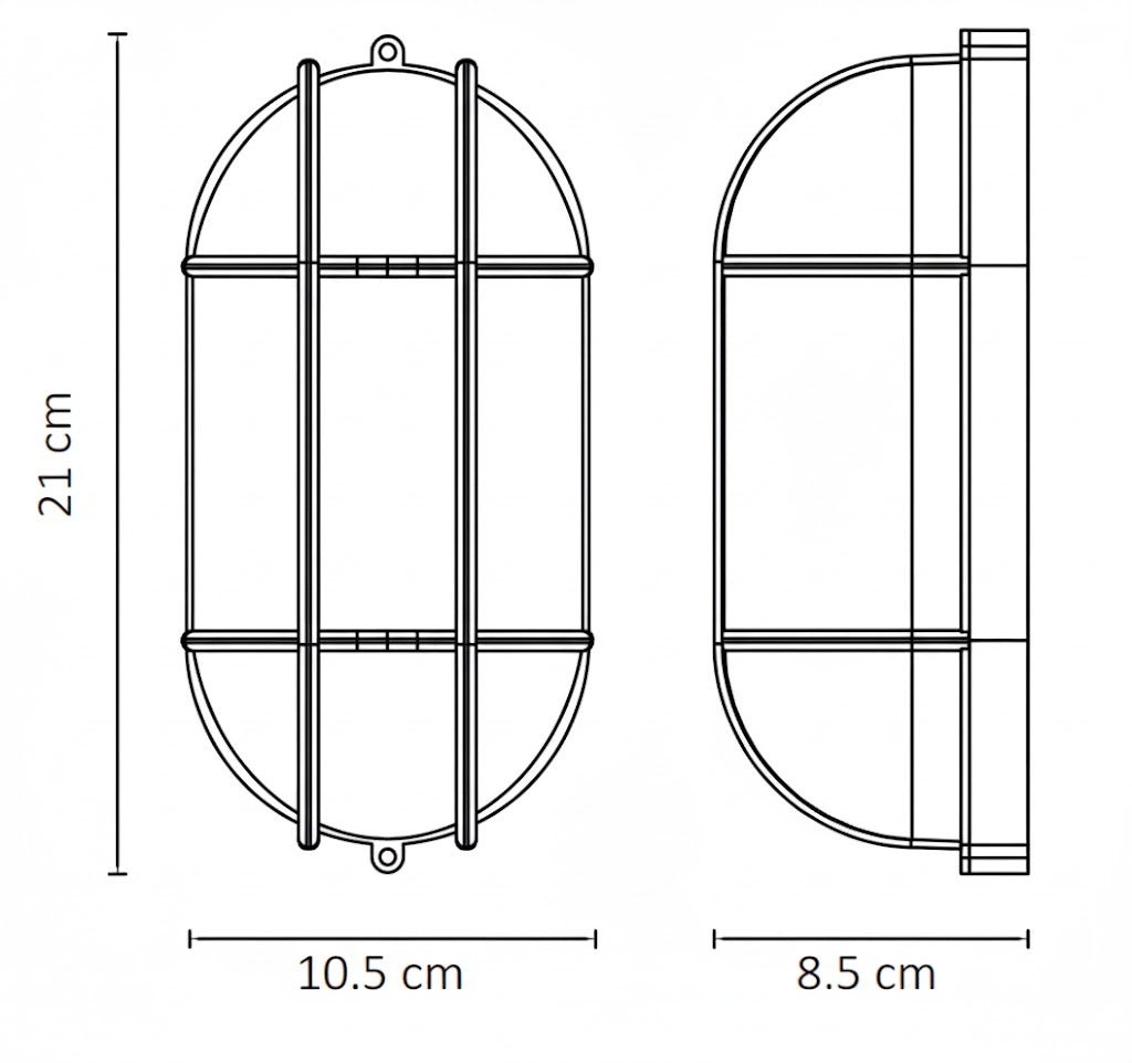 Luminaria Náutica de Pared o Techo E26 Exterior IP44 25W Negro Decorativa con Protección Antivapor - ARTLITE