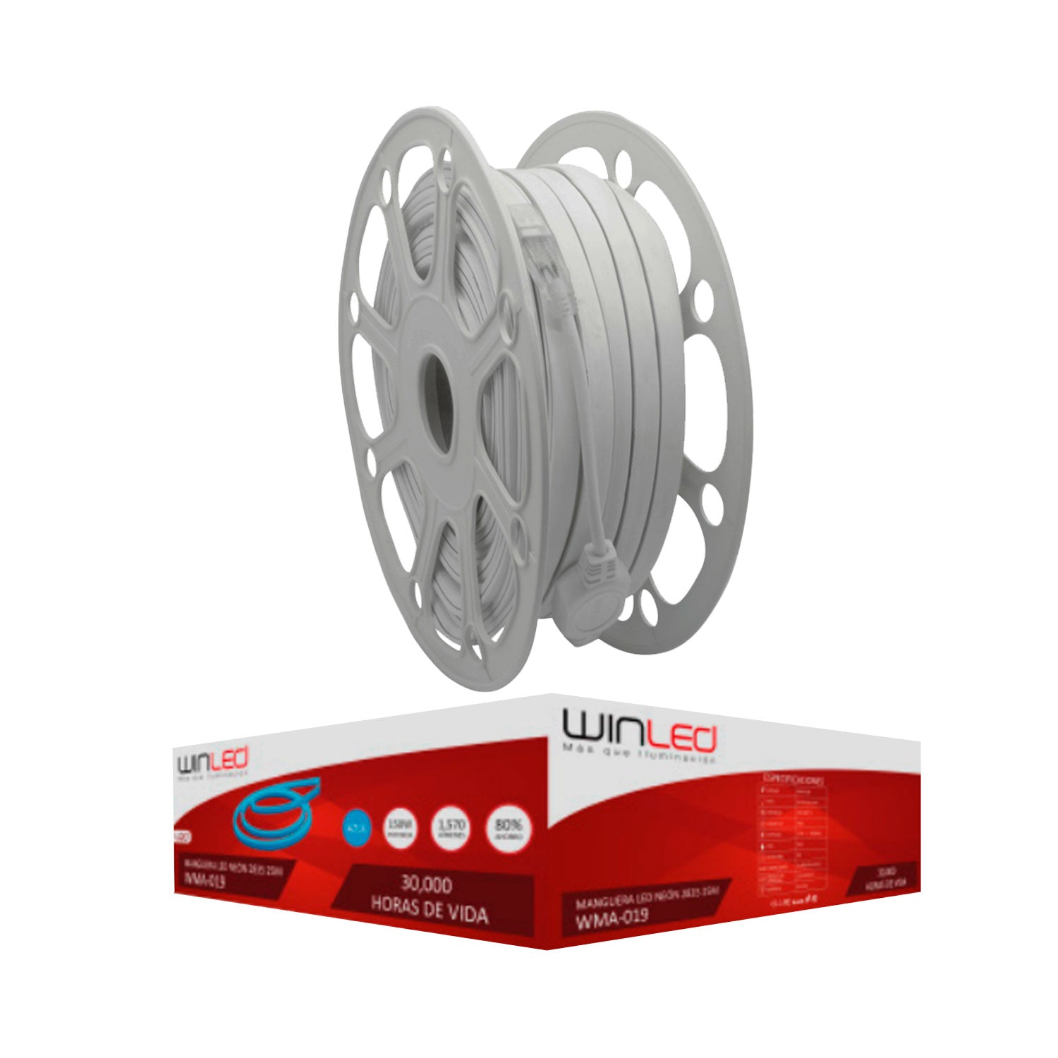 Manguera Doble LED Neón 25m IP65 Azul – Winled