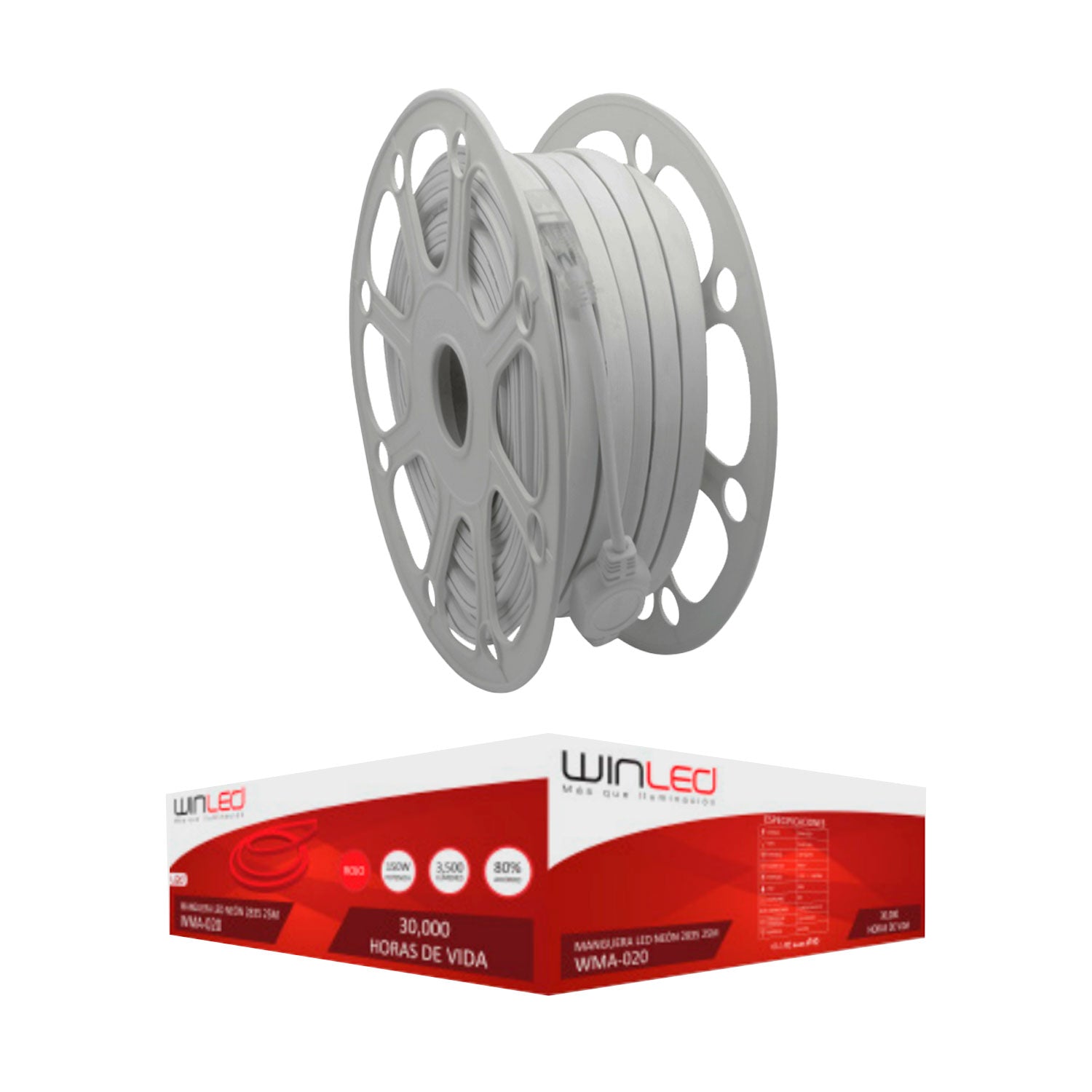 Manguera Doble LED Neón 25m IP65 Rojo – Winled