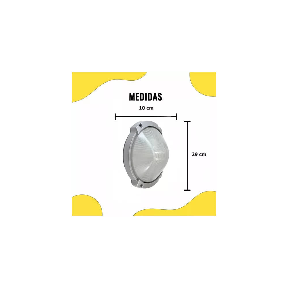 Lámpara de Pared Arbotante Redonda E26 Aluminio Gris - Laiting