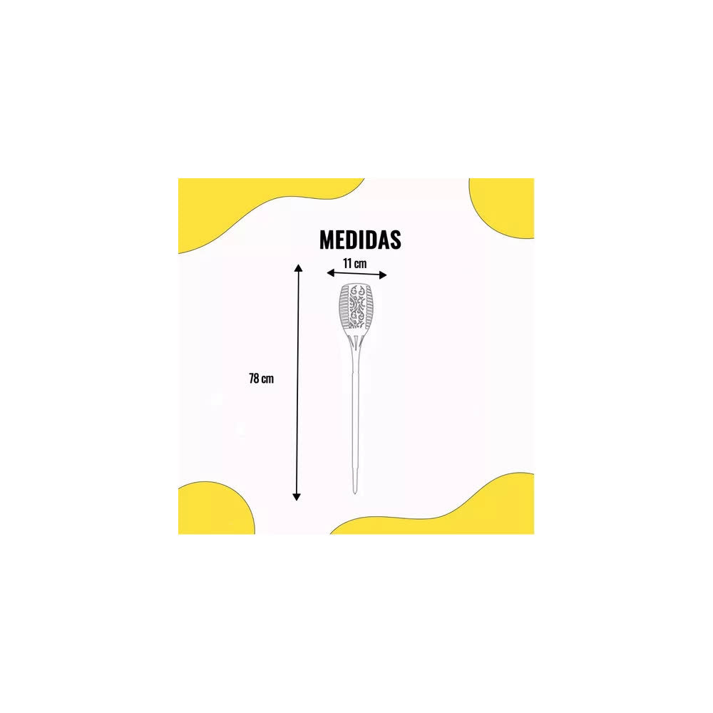 Lámpara Solar LED Tipo Flama 1W para Jardín 100LM 8H de Luz