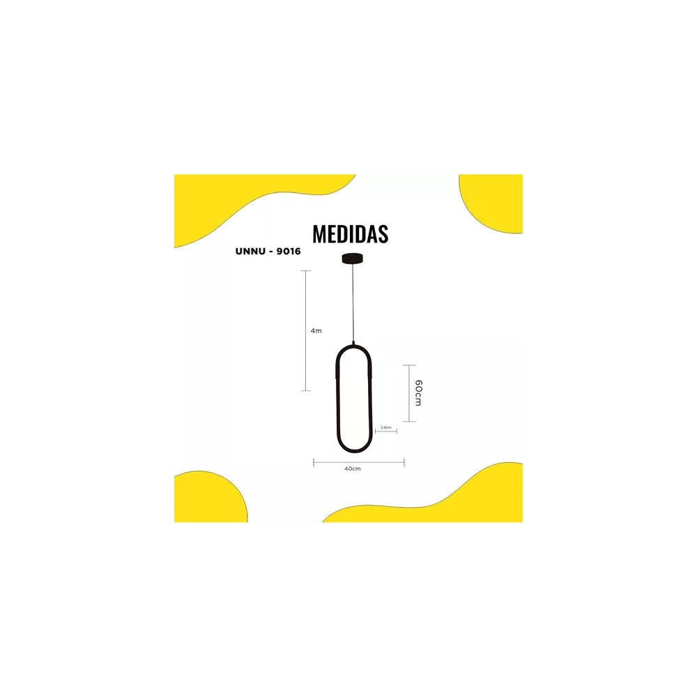 Lámpara Colgante LED Negra Unnu 3 Tonos Control – Luxica