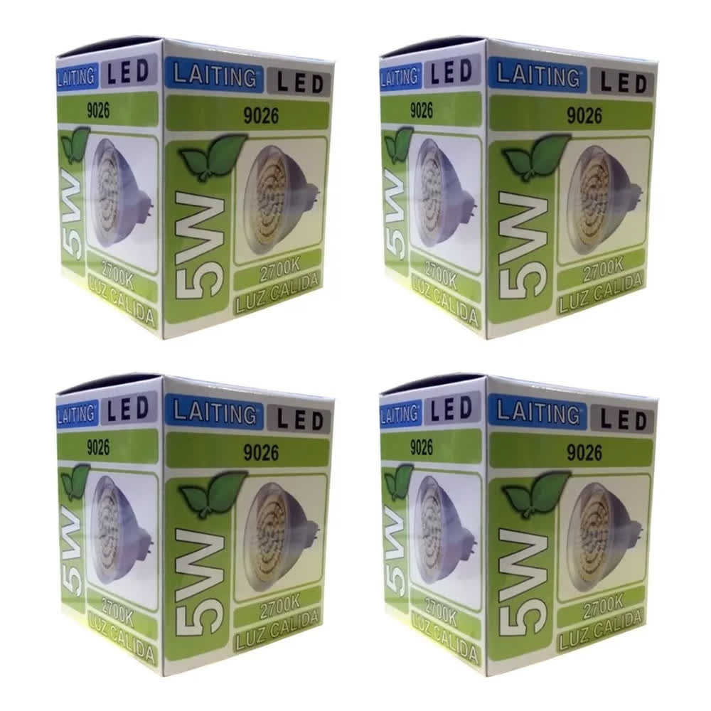 Pack 4 Focos LED MR16 5W 2700K – Laiting