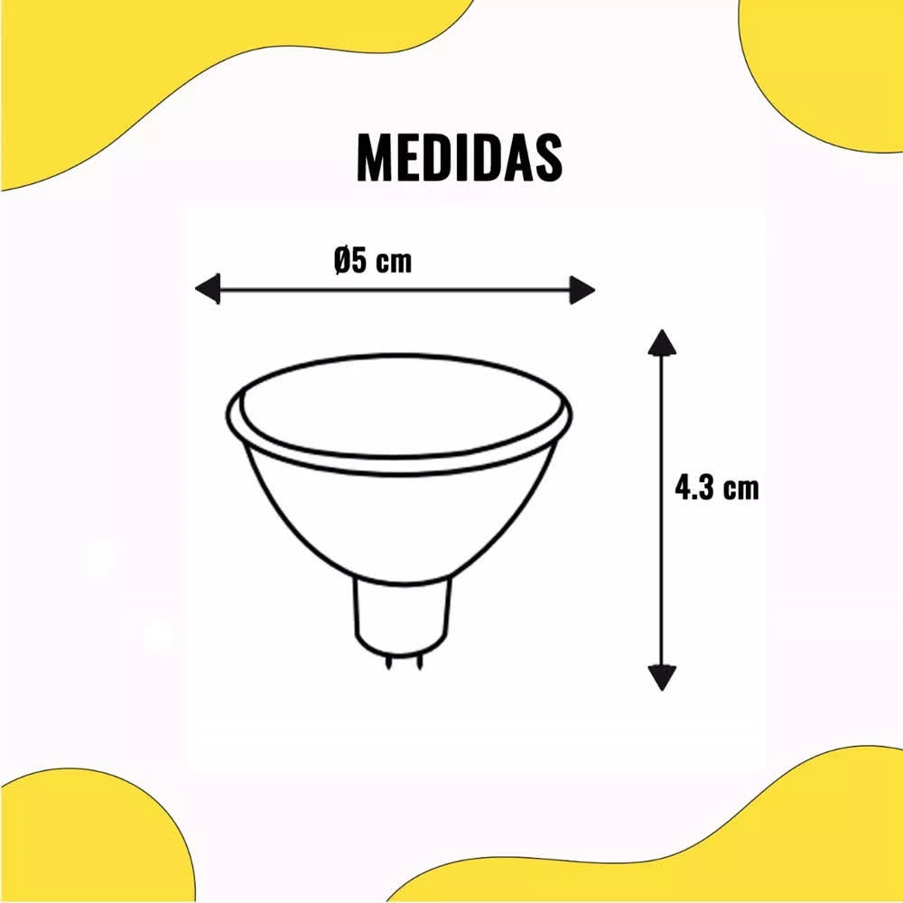 Lámpara LED MR16 5W Luz Cálida 2700K - LAITING