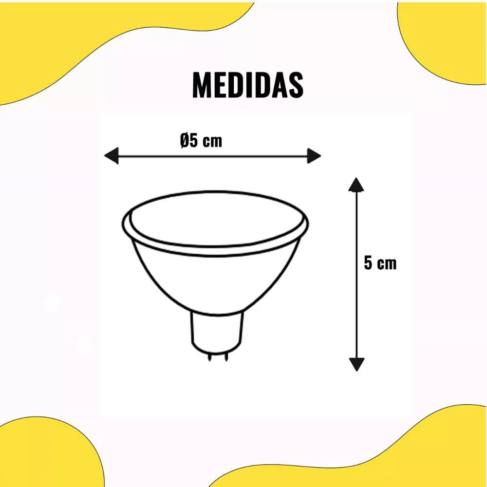Lámpara LED MR16 5W Luz Fría 6500K  - LAITING
