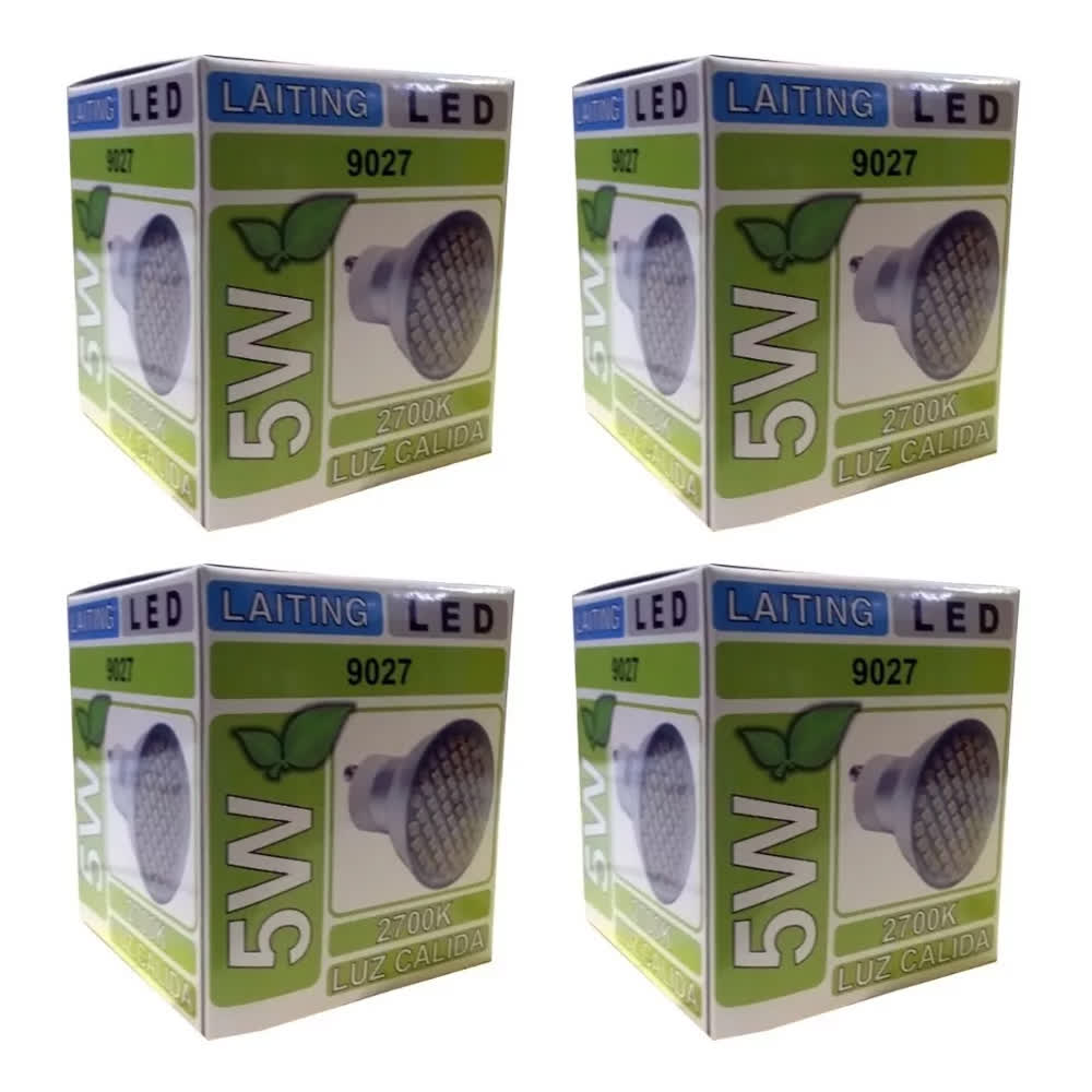 Pack 4 Focos LED GU10 5W 2700K – Laiting