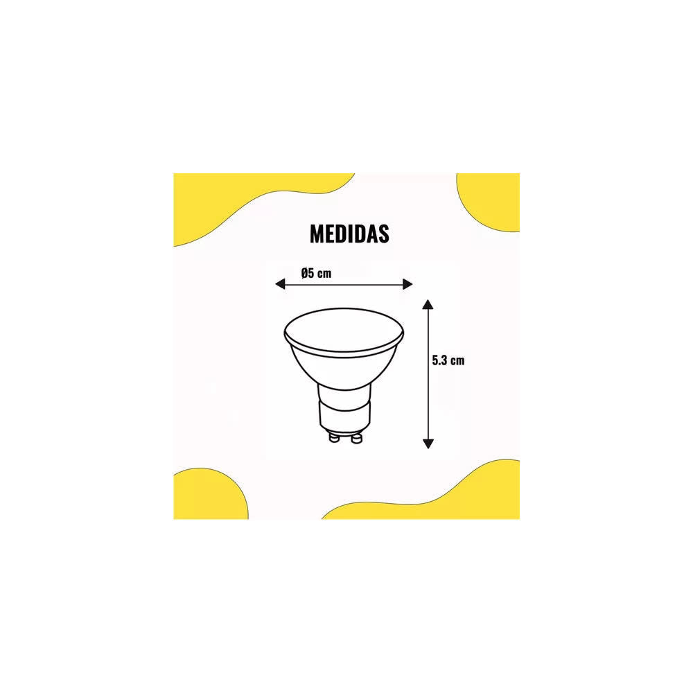 Lámpara LED GU10 5W Luz Fría 6500K  - LAITING