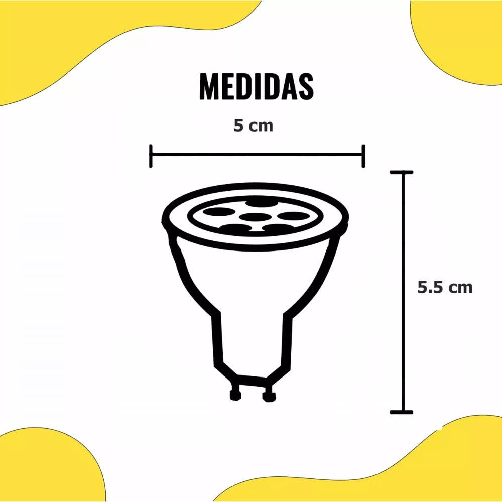 Foco LED GU10 6W 2700K Dimeable 127V – Laiting