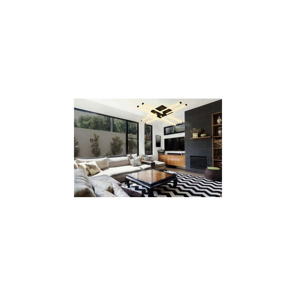 Lámpara de Techo LED Negra Link 3 Tonos con Control -  Luxica