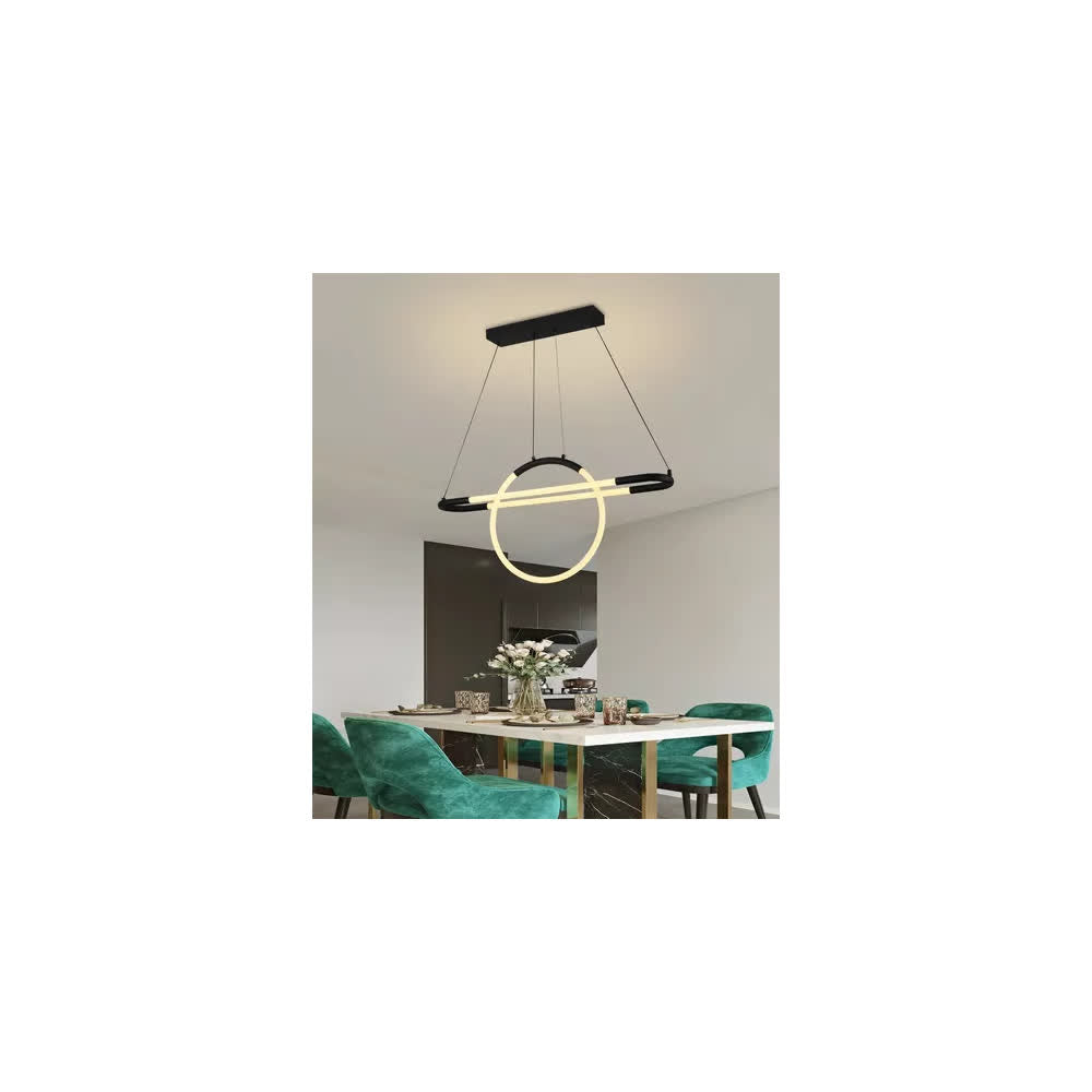 Lámpara Colgante LED Negra Omega 3 Tonos Control – Luxica