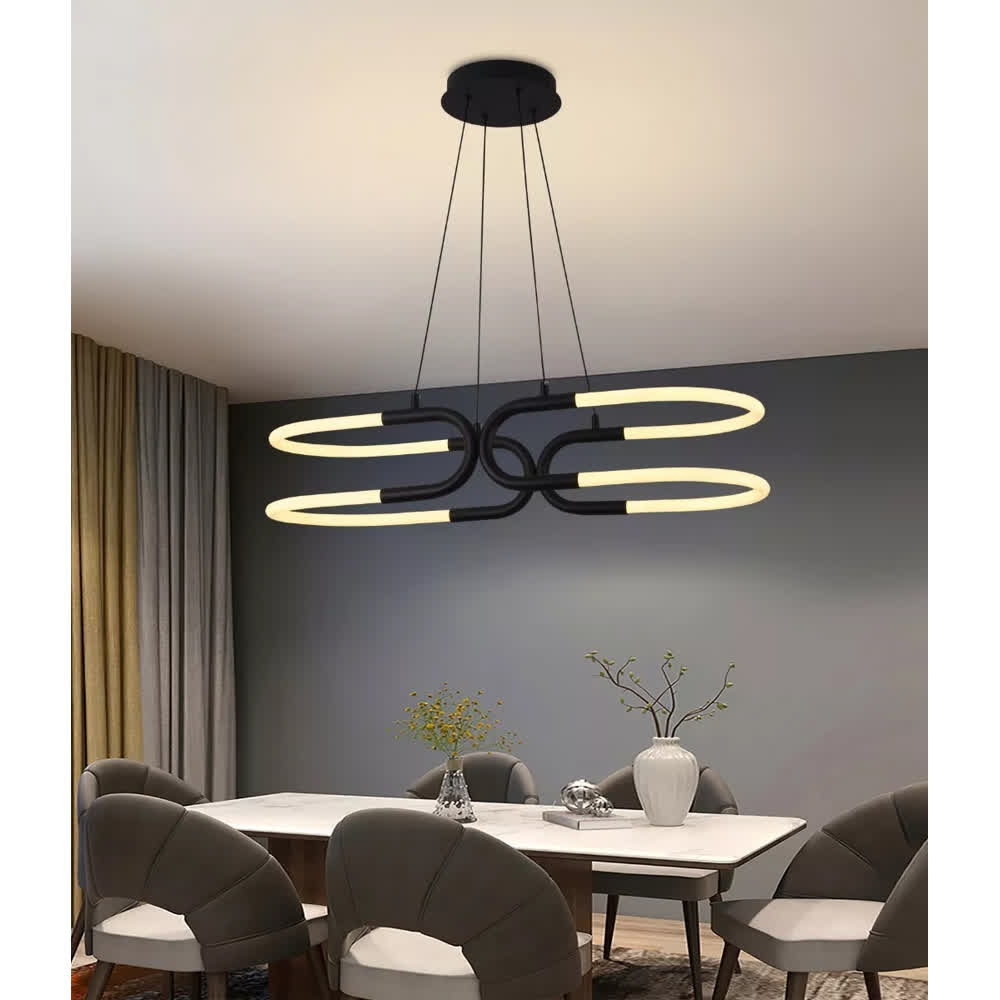 Lámpara Colgante LED Negra Strip 3 Tonos Control – Luxica