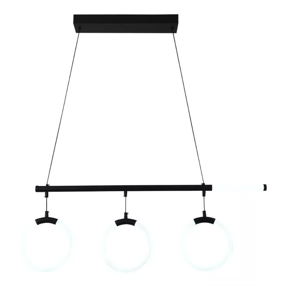 Lámpara de Techo LED Negro Ion 3 Tonos con Control - Luxica