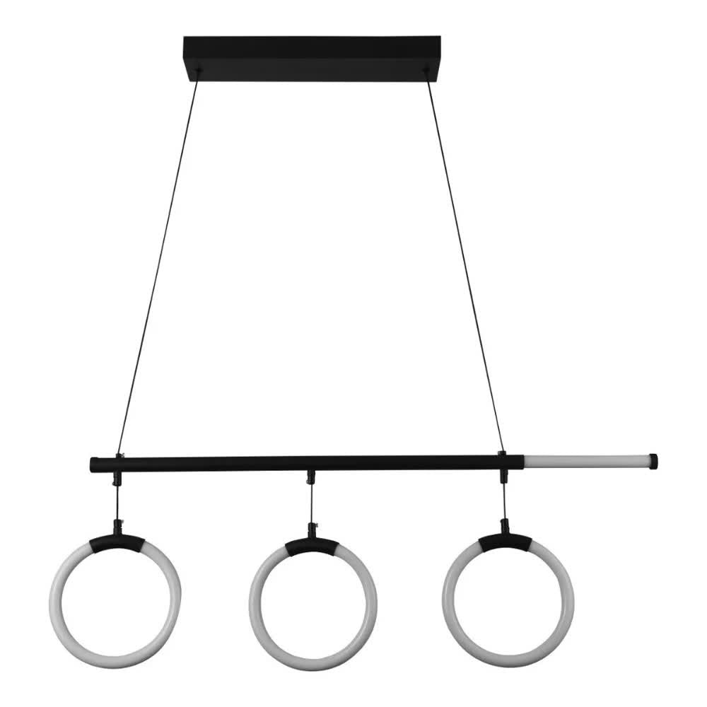 Lámpara de Techo LED Negro Ion 3 Tonos con Control - Luxica