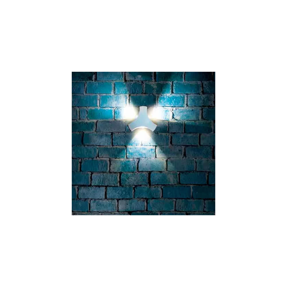 Arbotante LED Blanco 3x2W 370lm IP65 3000K - Zende