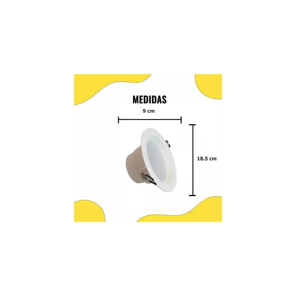 Empotrado LED Redondo Blanco 13W 6000K 100-240V – Laiting